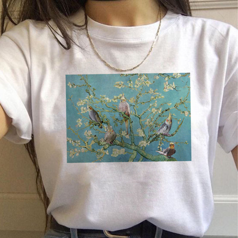 Van Gogh Aesthetic Oil Painting Women's Short Sleeve T-Shirt