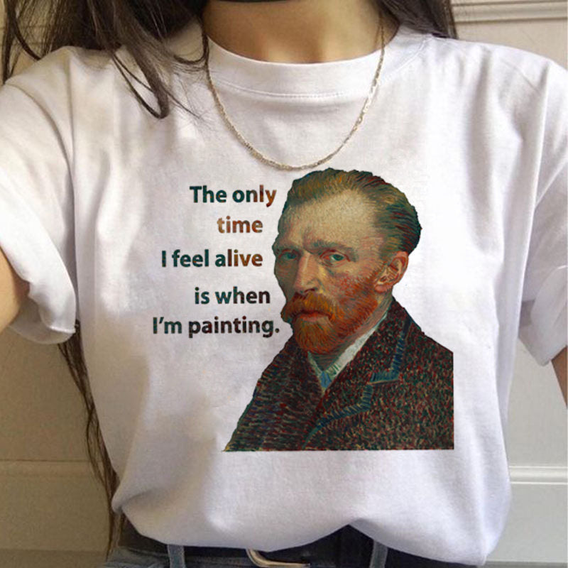 Van Gogh Aesthetic Oil Painting Women's Short Sleeve T-Shirt