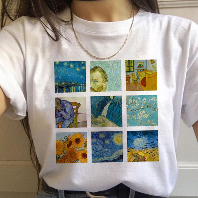 Van Gogh Aesthetic Oil Painting Women's Short Sleeve T-Shirt