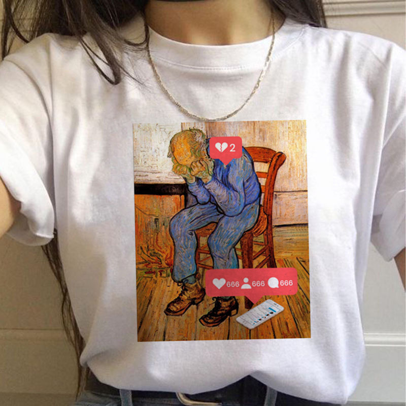 Van Gogh Aesthetic Oil Painting Women's Short Sleeve T-Shirt