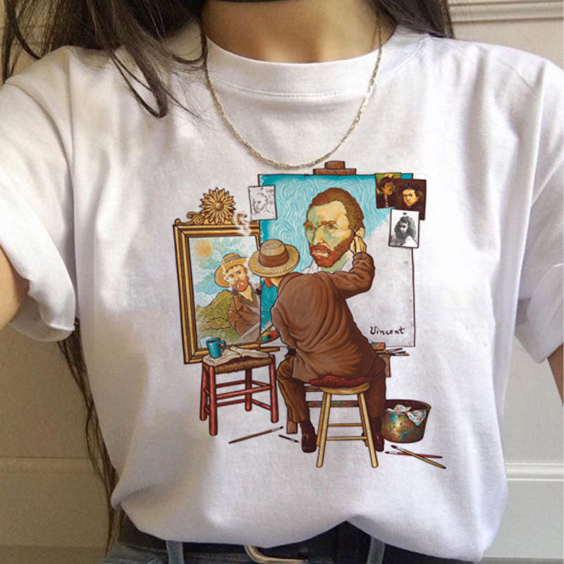 Van Gogh Aesthetic Oil Painting Women's Short Sleeve T-Shirt