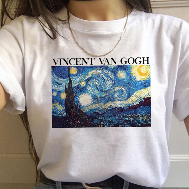 Van Gogh Aesthetic Oil Painting Women's Short Sleeve T-Shirt