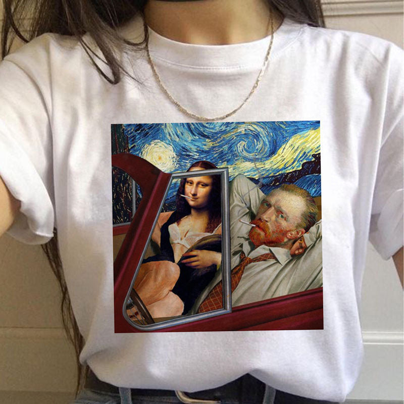 Van Gogh Aesthetic Oil Painting Women's Short Sleeve T-Shirt