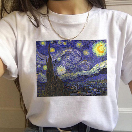 Van Gogh Aesthetic Oil Painting Women's Short Sleeve T-Shirt