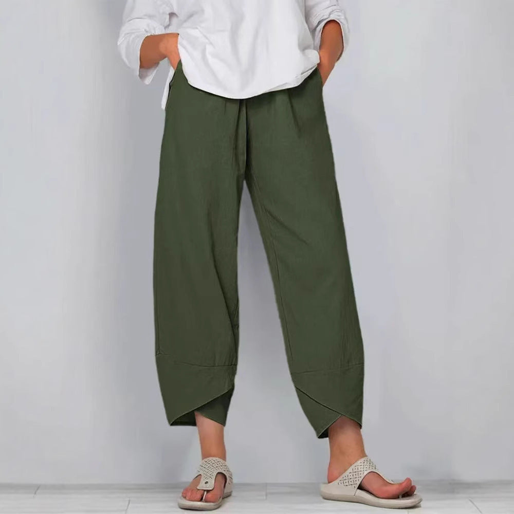 Solid Color Loose Casual Straight-leg Wide Leg Pants